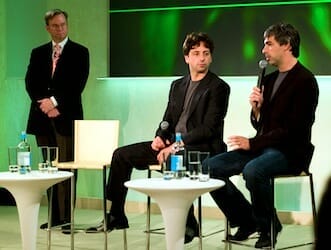 Eric Schmidt, Sergey Brin and Larry Page / Joi Ito