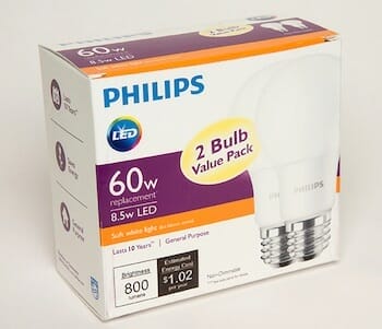 2 pack 60W LED bulb pack / Philips