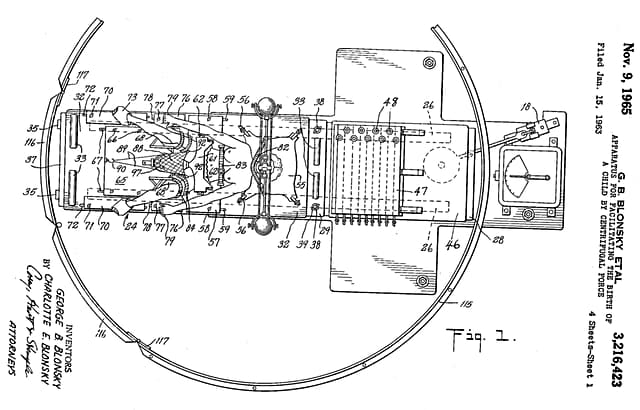 Apparatus for facilitating the birth of a child by centrifugal force