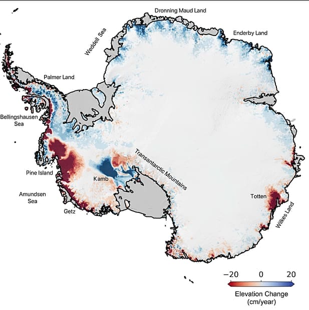 The Antarctic Ice Sheet's Changing Height