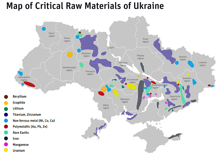 Map of Critical Raw Materials of Ukraine