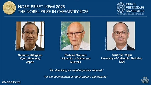 Announcement of the 2025 Nobel Prize in Chemistry